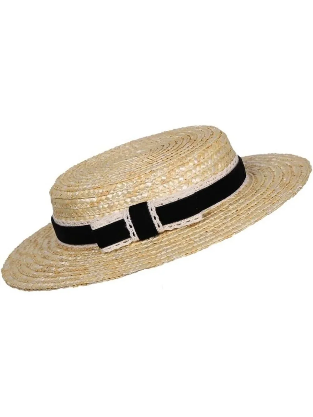 Stylish Women’s Bowknot Straw Hat - Summer Fedora, Beach Sun Hat, Boater